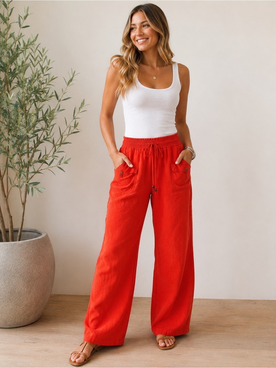 Beau Dawson Pants - Beau Dawson Linen Blend Wide Leg Pants – Women’s Small
